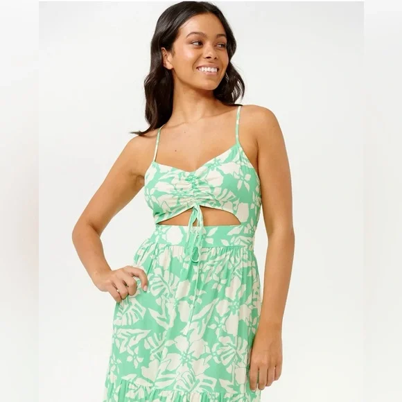 Rip Curl Sun To Sea Maxi Dress Tropical Green - Picture 3 of 10